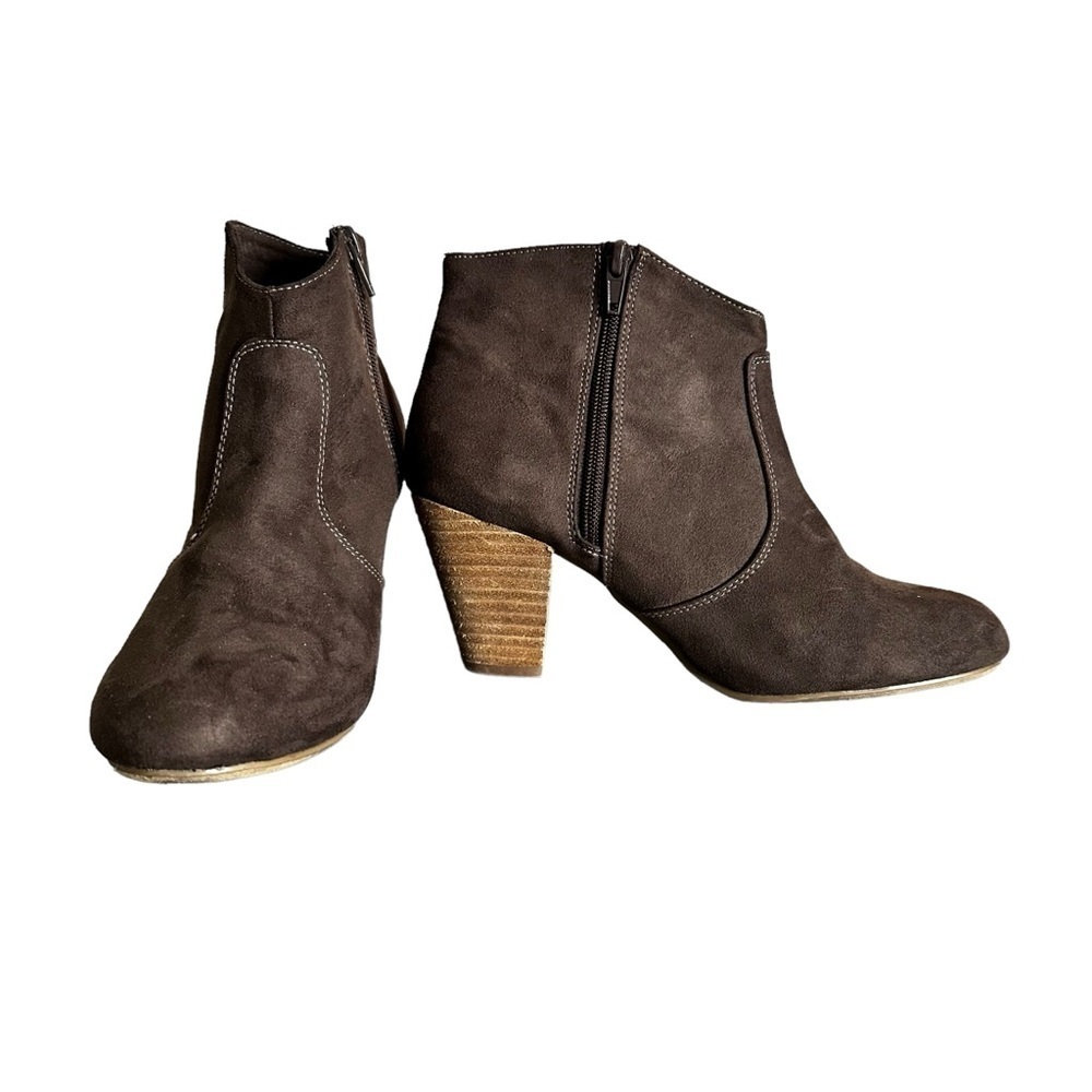 🔴 5 for $40 SALE! 
Report Western Brown Block Heel Booties with Zip Closure sz 9 - Picture 6 of 12